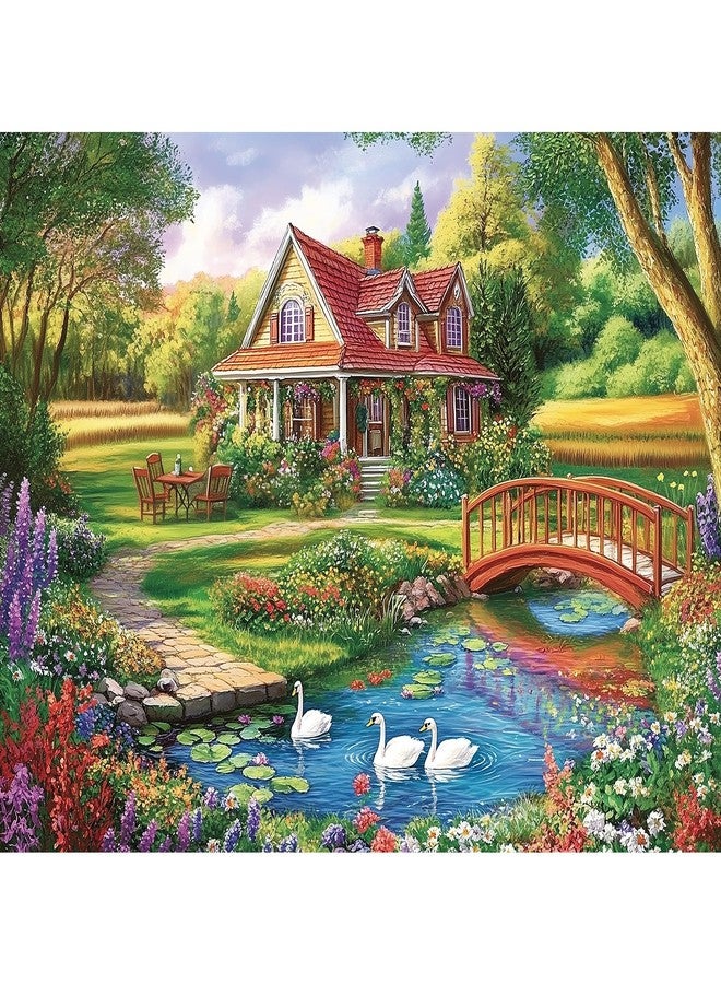EIYRURU 300 Piece Jigsaw Puzzle for Adults, Spring Floral Countryside Jigsaw Puzzle, Challenging Puzzles for Friends Family Activity Game Nights Gifts, 20.5x15 in - Image 1